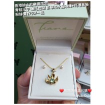 香港迪士尼樂園限定 青蛙王子 蓮花造型 斯華洛水晶項鍊+耳環套裝